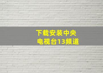 下载安装中央电视台13频道