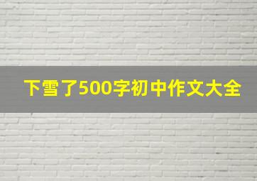 下雪了500字初中作文大全