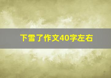 下雪了作文40字左右