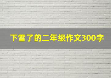 下雪了的二年级作文300字