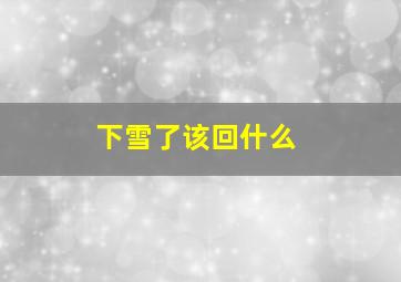 下雪了该回什么