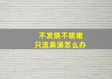 不发烧不咳嗽只流鼻涕怎么办