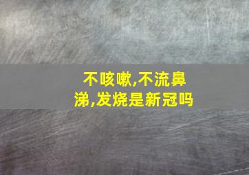 不咳嗽,不流鼻涕,发烧是新冠吗