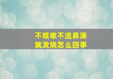 不咳嗽不流鼻涕就发烧怎么回事