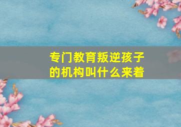 专门教育叛逆孩子的机构叫什么来着