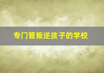 专门管叛逆孩子的学校