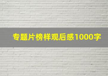 专题片榜样观后感1000字