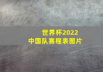 世界杯2022中国队赛程表图片