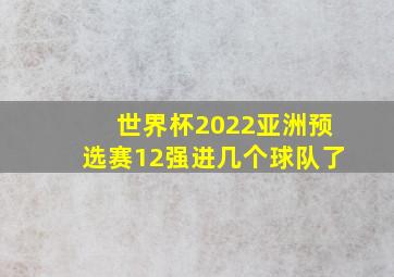 世界杯2022亚洲预选赛12强进几个球队了