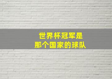 世界杯冠军是那个国家的球队