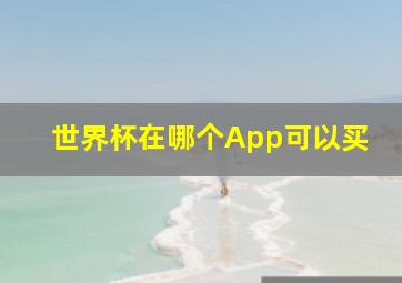 世界杯在哪个App可以买