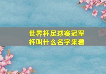 世界杯足球赛冠军杯叫什么名字来着