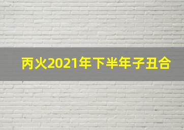 丙火2021年下半年子丑合