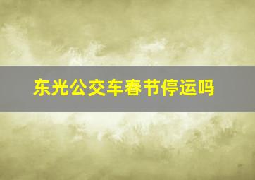 东光公交车春节停运吗