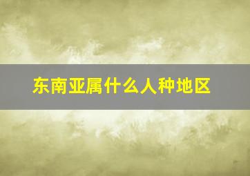 东南亚属什么人种地区