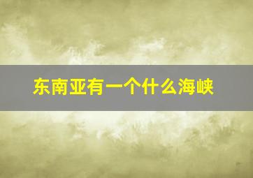 东南亚有一个什么海峡