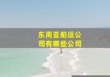 东南亚船运公司有哪些公司