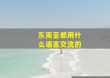 东南亚都用什么语言交流的