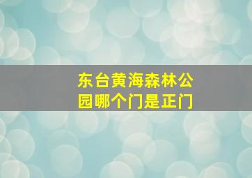 东台黄海森林公园哪个门是正门