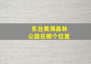 东台黄海森林公园在哪个位置