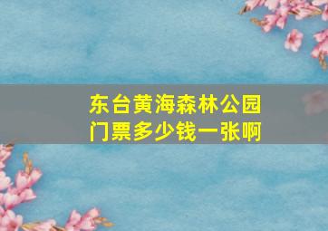 东台黄海森林公园门票多少钱一张啊