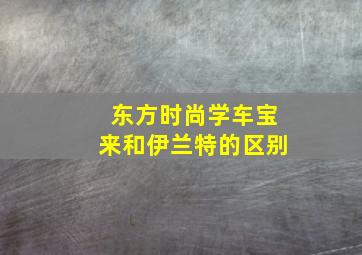 东方时尚学车宝来和伊兰特的区别