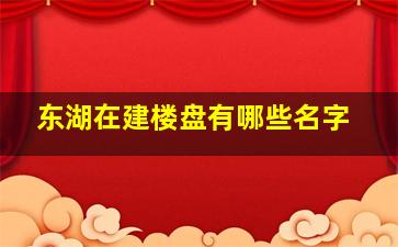 东湖在建楼盘有哪些名字