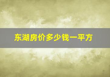 东湖房价多少钱一平方