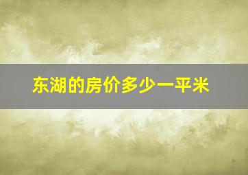 东湖的房价多少一平米