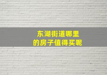 东湖街道哪里的房子值得买呢