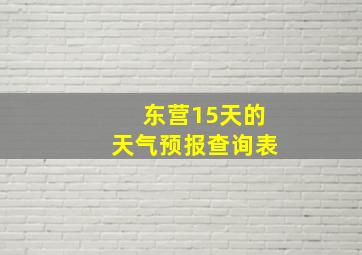 东营15天的天气预报查询表