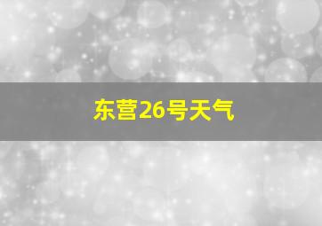 东营26号天气