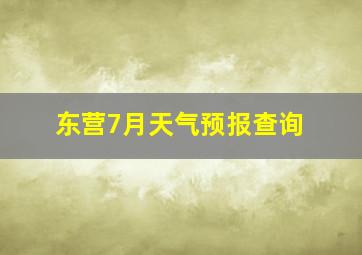 东营7月天气预报查询