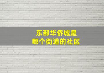 东部华侨城是哪个街道的社区