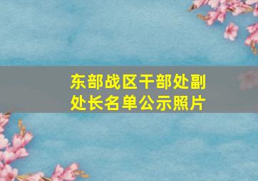 东部战区干部处副处长名单公示照片