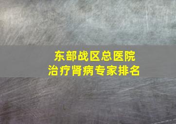 东部战区总医院治疗肾病专家排名