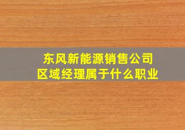 东风新能源销售公司区域经理属于什么职业