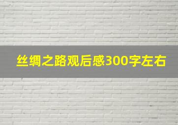 丝绸之路观后感300字左右