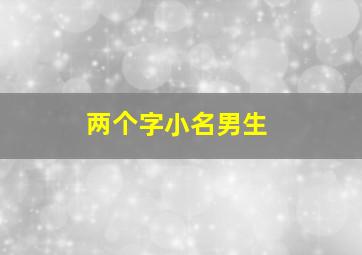 两个字小名男生