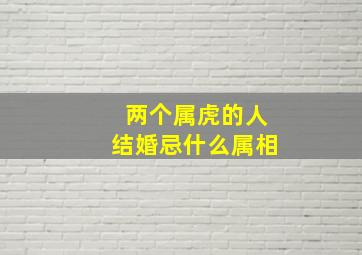 两个属虎的人结婚忌什么属相