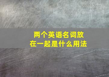 两个英语名词放在一起是什么用法