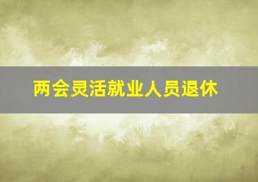 两会灵活就业人员退休