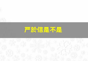 严於信是不是