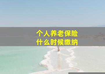 个人养老保险什么时候缴纳