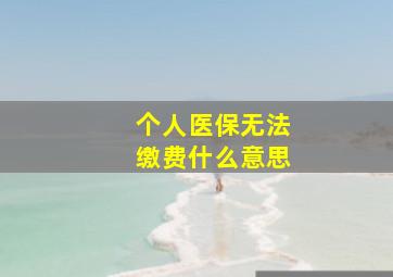 个人医保无法缴费什么意思