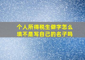 个人所得税生僻字怎么填不是写自己的名子吗