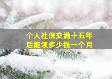 个人社保交满十五年后能领多少钱一个月