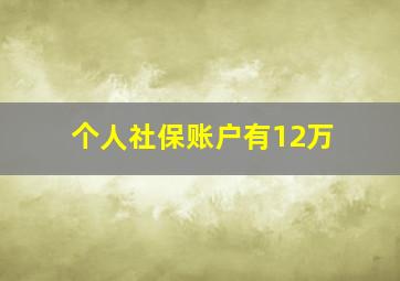 个人社保账户有12万