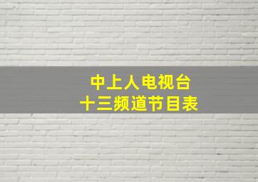 中上人电视台十三频道节目表