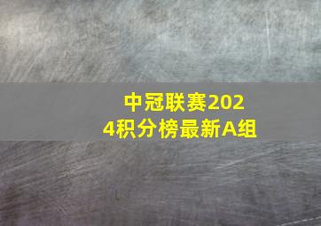 中冠联赛2024积分榜最新A组